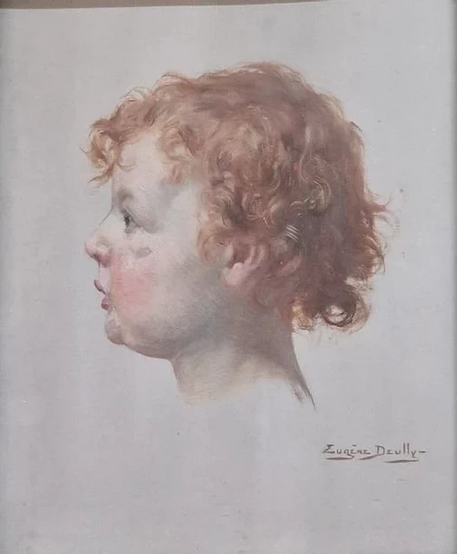 Eugène Auguste François Deully - Testa di ragazzo di profilo